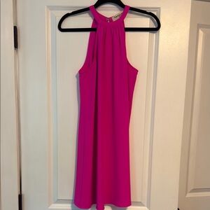 Elegant Pink Halter Dress